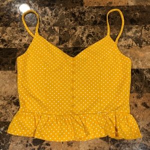 Forever 21 yellow polka-dot tank top